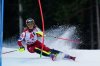 Austria's Katharina Liensberger speeds down the course during an alpine ski, women's World Cup slalom in Semmering, Austria, Sunday, Dec. 28, 2025. (AP Photo/Pier Marco Tacca)