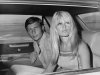 FILE - French film actress Brigitte Bardot and her husband Gunter Sachs pose just before boarding a chartered airplane on their honeymoon in Las Vegas on July 14, 1966. (AP Photo/David F. Smith, File)