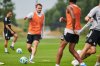 Toronto FC midfielder Djordje Mihailovic (10) makes a pass as he trains with Toronto FC in Toronto, on Friday, Aug. 8, 2025. THE CANADIAN PRESS/Sammy Kogan