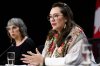 Minister of Indigenous Services Mandy Gull-Masty speaks during a press conference at the National Press Theatre in Ottawa on Monday, Dec. 22, 2025. THE CANADIAN PRESS/Spencer Colby