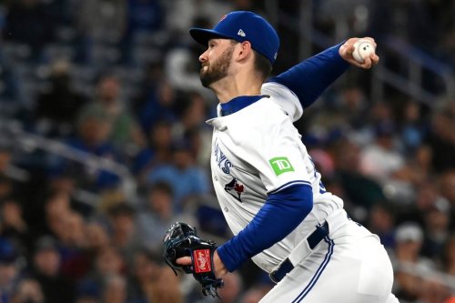 FILE - Toronto Blue Jays pitcher Zach Pop throws to a New York Mets batter in the seventh inning of a baseball game in Toronto on Tuesday Sept. 10, 2024. (Jon Blacker/The Canadian Press via AP,File)