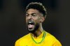 Gabon's Denis Bouanga celebrates after scoring during the Africa Cup of Nations group F soccer match between Gabon and Ivory Coast, in Marrakech, Morocco, Wednesday, Dec. 31, 2025. (AP Photo/Themba Hadebe)