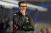 FILE - Young Boys' head coach Raphael Wicky watches during the group G Champions League soccer match between RB Leipzig and Young Boys Bern at the Red Bull arena stadium in Leipzig, Germany, Dec. 13, 2023. (AP Photo/Matthias Schrader, File)