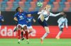 Valerenga's Mawa Sesay, left, and Paris FC's Celina Ould Hocine, right, challenge for the ball during the Women's Champions League football match between Valerenga and Paris FC in Oslo, Norway, Wednesday, Dec. 10, 2025. (Thomas Andersen/NTB Scanpix via AP)