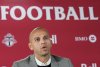 Jason Hernandez, general manager Toronto FC, speaks to the media during a press conference in Toronto on October 17, 2024. THE CANADIAN PRESS/Nathan Denette