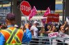 Air Canada flight attendants on strike picket at Pearson International Airport in Toronto, on Monday, Aug. 18, 2025. THE CANADIAN PRESS/Sammy Kogan