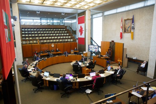 MIKE DEAL / WINNIPEG FREE PRESS

Winnipeg City Councillor person during council meeting Thursday morning at City Hall.

210429 - Thursday, April 29, 2021.