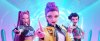 This image released by Netflix shows characters, from left, Mira, Rumi, Zoey in a scene from 