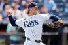 FILE - Tampa Bay Rays pitcher Shane Baz delivers to the Toronto Blue Jays during the first inning of a baseball game Sept. 18, 2025, in Tampa, Fla. (AP Photo/Chris O'Meara, File)