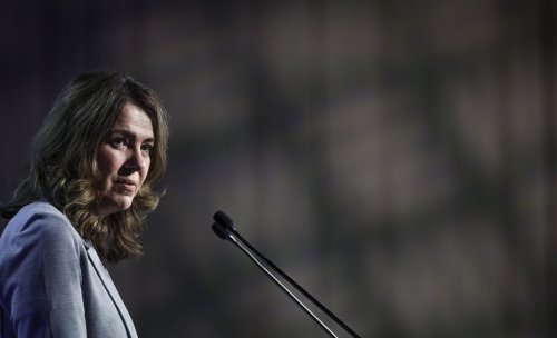 Alberta Premier Danielle Smith speaks at the Alberta Municipalities Convention in Calgary, Thursday, Nov. 13, 2025. THE CANADIAN PRESS/Jeff McIntosh