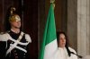 Italy's Federica Brignone delivers her speech during the hand over ceremony of the Italian flag by the Italian President Sergio Mattarella for the Milan-Cortina Winter Olympic games, at the Quirinale Presidential palace, in Rome, Monday, Dec. 22, 2025. (AP Photo/Gregorio Borgia)