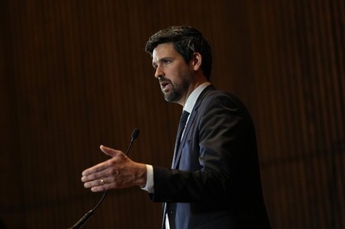 Minister of Justice Sean Fraser speaks at a news conference on the introduction of the Protecting Victims Act, a reform of the Criminal Code that aims to protect victims and survivors of sexual violence, gender-based violence, intimate partner violence and to protect children from predators, in Ottawa, on Tuesday, Dec. 9, 2025. THE CANADIAN PRESS/Justin Tang