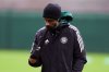 Celtic manager Wilfried Nancy during a training session at the Lennoxtown Training Complex in Glasgow, Scotland, Wednesday Dec. 10, 2025. (Andrew Milligan/PA via AP)