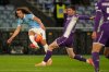 Fiorentina's Robin Gosens, center, tries to block a shot from Lazio's Matteo Guendouzi, left, during the Serie A soccer match between Lazio and Fiorentina, in Rome, Italy, Wednesday, Jan. 7, 2026. (AP Photo/Andrew Medichini)
