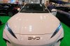 FILE — A BYD electric car is on display at the Essen Motor Show in Essen, Germany, Thursday Dec. 4, 2025. (AP Photo/Martin Meissner, File)