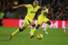 Tottenham's Richarlison controls the ball during the English Premier League soccer match between Crystal Palace and Tottenham Hotspur in London, Sunday, Dec. 28, 2025. (AP Photo/Ian Walton)
