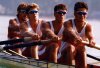 MPP Brian Saunderson, second from left, is shown in this undated handout photo, rowing in the 1992 Olympics in Barcelona. THE CANADIAN PRESS/Handout - Guy Hebblewhite (Mandatory Credit)