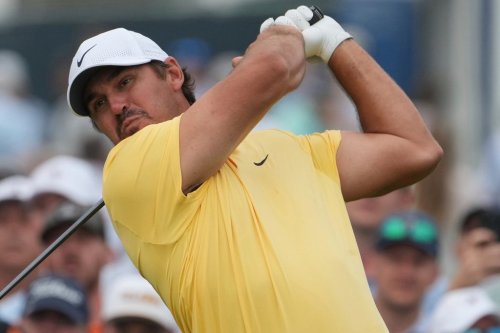 FILE - Brooks Koepka tees off on the 15th hole during the second round of the U.S. Open golf tournament at Oakmont Country Club Friday, June 13, 2025, in Oakmont, Pa. (AP Photo/Gene J. Puskar, File)