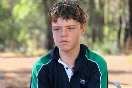 This image taken from video shows Austin Appelbee being interviewed in Quindalup, Western Australia, Tuesday Feb. 3, 2026. (ABC via AP)