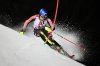 Canada's Laurence St-Germain speeds down the course during an alpine ski, women's World Cup slalom, in Flachau, Austria, Tuesday, Jan. 13, 2026. (AP Photo/Marco Trovati)
