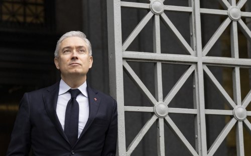 Minister of Finance Francois-Philippe Champagne poses outside the ministry's offices, in Montreal, on Friday, Dec. 19, 2025. THE CANADIAN PRESS/Christinne Muschi