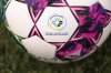 The Canadian Premier League logo is seen on a game ball ahead of Canadian Championship quarterfinal soccer action at Tim Hortons Field in Hamilton, Tuesday, May 9, 2023. THE CANADIAN PRESS/Nick Iwanyshyn