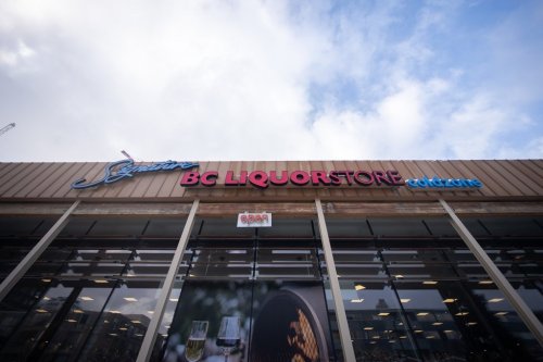 A B.C. Liquor Store sign is pictured in Vancouver, B.C., Sunday, Feb. 2, 2025. THE CANADIAN PRESS/Ethan Cairns