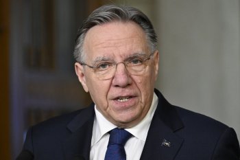 Quebec Premier François Legault announces his resignation during a news conference in Quebec City Wednesday, Jan. 14, 2026. THE CANADIAN PRESS/Jacques Boissinot