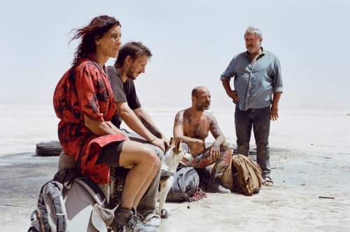 This image released by Neon shows, from left, Stefania Gadda, Joshua Liam Herderson, Richard Bellamy and Sergi López in a scene from the film 