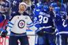 FRANK GUNN / THE CANADIAN PRESS
                                Jets&rsquo; forward Gabe Vilardi looks skyward Thursday as the Toronto Maple Leafs celebrate after scoring late in the third period.
