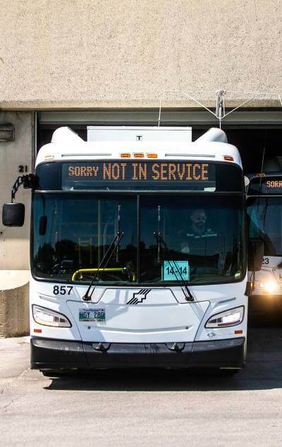 MIKAELA MACKENZIE / FREE PRESS FILES
                                A Winnipeg Transit bus at the Fort Rouge garage.