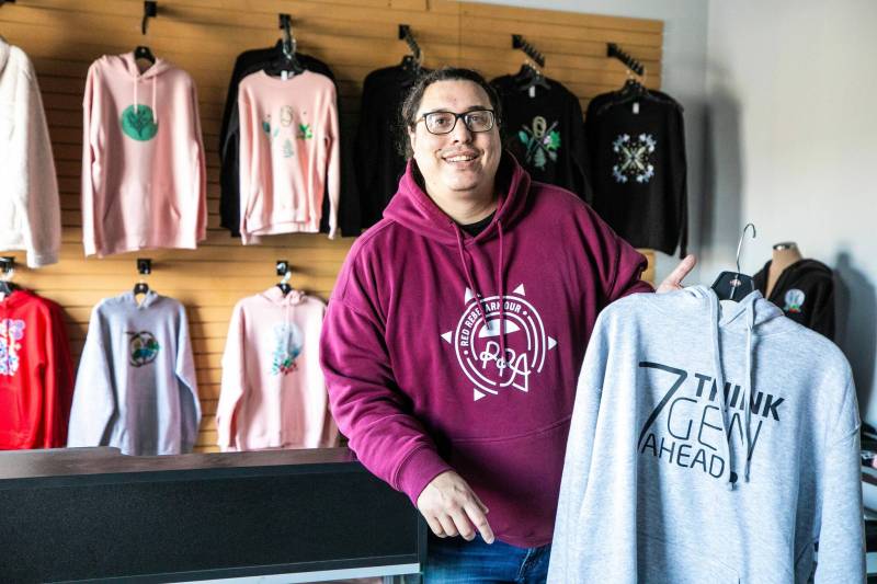 MIKAELA MACKENZIE / FREE PRESS
                                Clothing company founder Sean Rayland-Boubar at the Red Rebel Armour headquarters on Century Street.