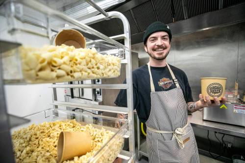 MIKAELA MACKENZIE / FREE PRESS
                                A trip to Venice, Italy, is what started Serge Gregoire, owner of Sergio&rsquo;s Pasta, on his food-creation journey.