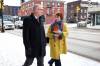 RUTH BONNEVILLE / FREE PRESS
                                Winnipeg Mayor Scott Gillingham chats with Osborne Village Biz Executive Director,Zohreh Gervais as they walk along Osborne Street.