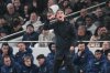 Tottenham's head coach Thomas Frank reacts during the Champions League opening phase soccer match between Tottenham Hotspur and Borussia Dortmund in London, England, Tuesday, Jan. 20, 2026. (AP Photo/Kin Cheung)
