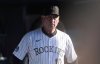 FILE - Colorado Rockies manager Bud Black paces in the dugout as starting pitcher Bradley Blalock struggles against the San Diego Padres in the first inning of a baseball game May 10, 2025, in Denver. (AP Photo/David Zalubowski, File)