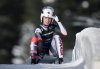 Canada's Trinity Ellis comes to a stop after her run while competing with Dylan Morse, not seen, during the mixed singles event at the Luge World Championships, in Whistler, B.C., on Thursday, February 6, 2025. THE CANADIAN PRESS/Darryl Dyck