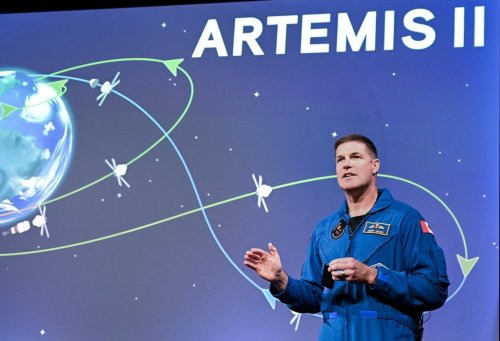Astronaut Jeremy Hansen speaks about his upcoming Artemis II mission during an event at the Canadian Space Agency, in Longueuil, Que., on Thursday, Oct. 16, 2025. THE CANADIAN PRESS/Graham Hughes