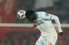 FILE - Marseille's Robinio Vaz heads the ball during the French League One soccer match between Lille and Marseille in Villeneuve-d'Ascq, outside Lille, France, Dec. 5, 2025. (AP Photo/Jean-Francois Badias, File)