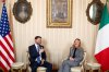 Italy's Prime Minister Giorgia Meloni, right, and US Vice President JD Vance hold a bilateral meeting during his visit to the 2026 Winter Olympics, in Milan, Italy, Friday, Feb. 6, 2026. (Kevin Lamarque/Pool Photo via AP)