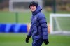 Tottenham Hotspur's manager Thomas Frank attends a training session in London, Tuesday, Jan. 27, 2026 one day ahead of the Champions League soccer match against Eintracht Frankfurt. (Jonathan Brady/PA via AP)