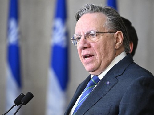 Quebec Premier Francois Legault speaks during a news conference marking the end of the fall session at the Premier’s office in Quebec City, Friday, Dec. 12, 2025. THE CANADIAN PRESS/Jacques Boissinot