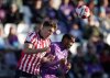 Atletico Ottawa's Amer Didic, front left, and Pacific FC's Reon Moore vie for the ball during the first half of a Canadian Championship quarterfinal soccer match, in Langford, B.C., on Wednesday, May 29, 2024. THE CANADIAN PRESS/Darryl Dyck