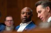 FILE - Sen. Tim Scott, R-S.C., is seen before a Senate Health, Education, Labor, and Pensions Committee hearing on Capitol Hill in Washington, Oct. 9, 2025. (AP Photo/Allison Robbert, File)