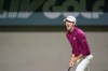Elvis Smylie of Ripper GC reacts after his final putt on the 18th green during the final round of the LIV Golf tournament at Riyadh Golf Club, Saturday, Feb. 7, 2026 in Riyadh, Saudi Arabia. (Pedro Salado/LIV Golf via AP)