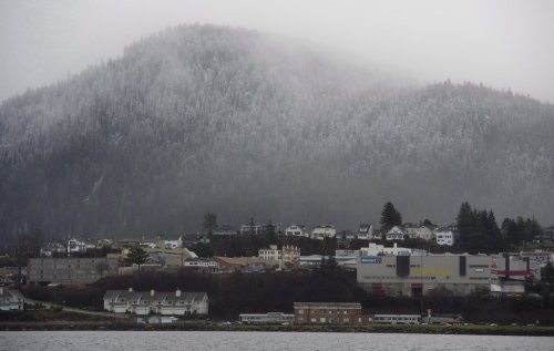 A snowy mountain top is seen in Prince Rupert, B.C., on Tuesday, Dec. 11, 2012. THE CANADIAN PRESS/Jonathan Hayward