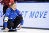 Team Alberta skip Selena Sturmay yells while competing against Team Newfoundland & Labrador during the Scotties Tournament of Hearts in Mississauga, Ont., on Wednesday, January 28, 2026. THE CANADIAN PRESS/Nathan Denette