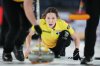 Kaitlyn Lawes delivers a stone during the Montana's Canadian Curling Trials in Halifax on Nov. 26, 2025. THE CANADIAN PRESS/Darren Calabrese