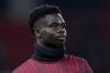 Arsenal's Bukayo Saka stands on the pitch during warmup before the English Premier League soccer match between Nottingham Forest and Arsenal in Nottingham, England, Saturday, Jan. 17, 2026. (AP Photo/Dave Shopland)