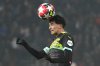 FILE - PSV's Richard Ledezma heads the ball during the Champions League opening phase soccer match between Red Star and PSV at the Rajko Mitic Stadium in Belgrade, Serbia, Jan. 21, 2025. (AP Photo/Darko Vojinovic, File)